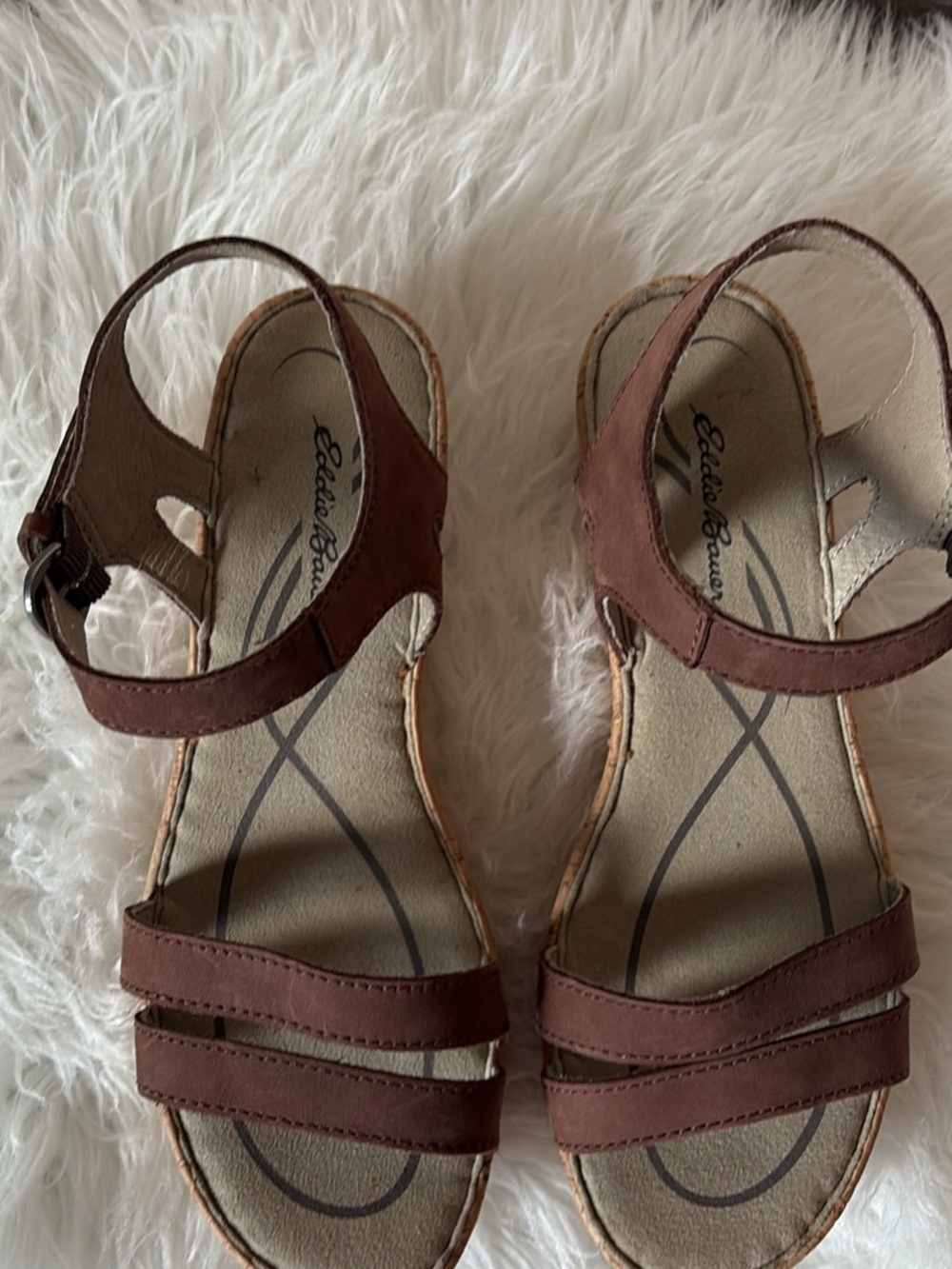 Eddie Bauer Dark Brown Triple-Strap Slingback Sandals - Picture 6 of 9